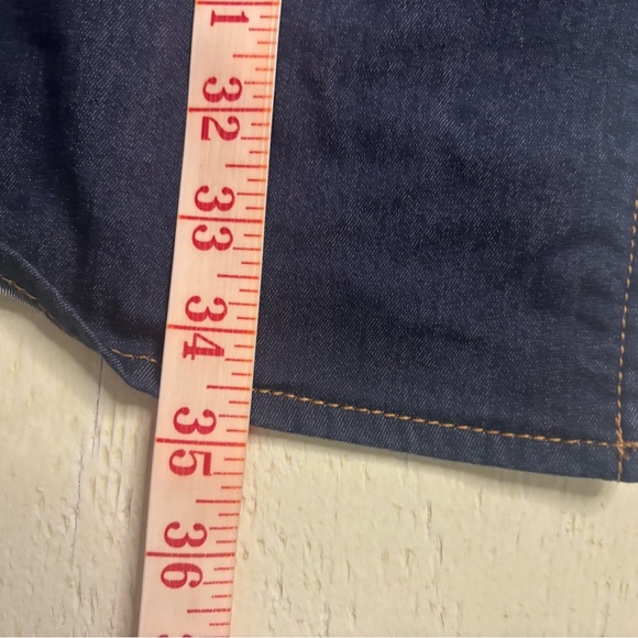 Chicos Blue Denim Lightweight Jacket Size 2 Large Toggle Clasp Long Western - Picture 5 of 8